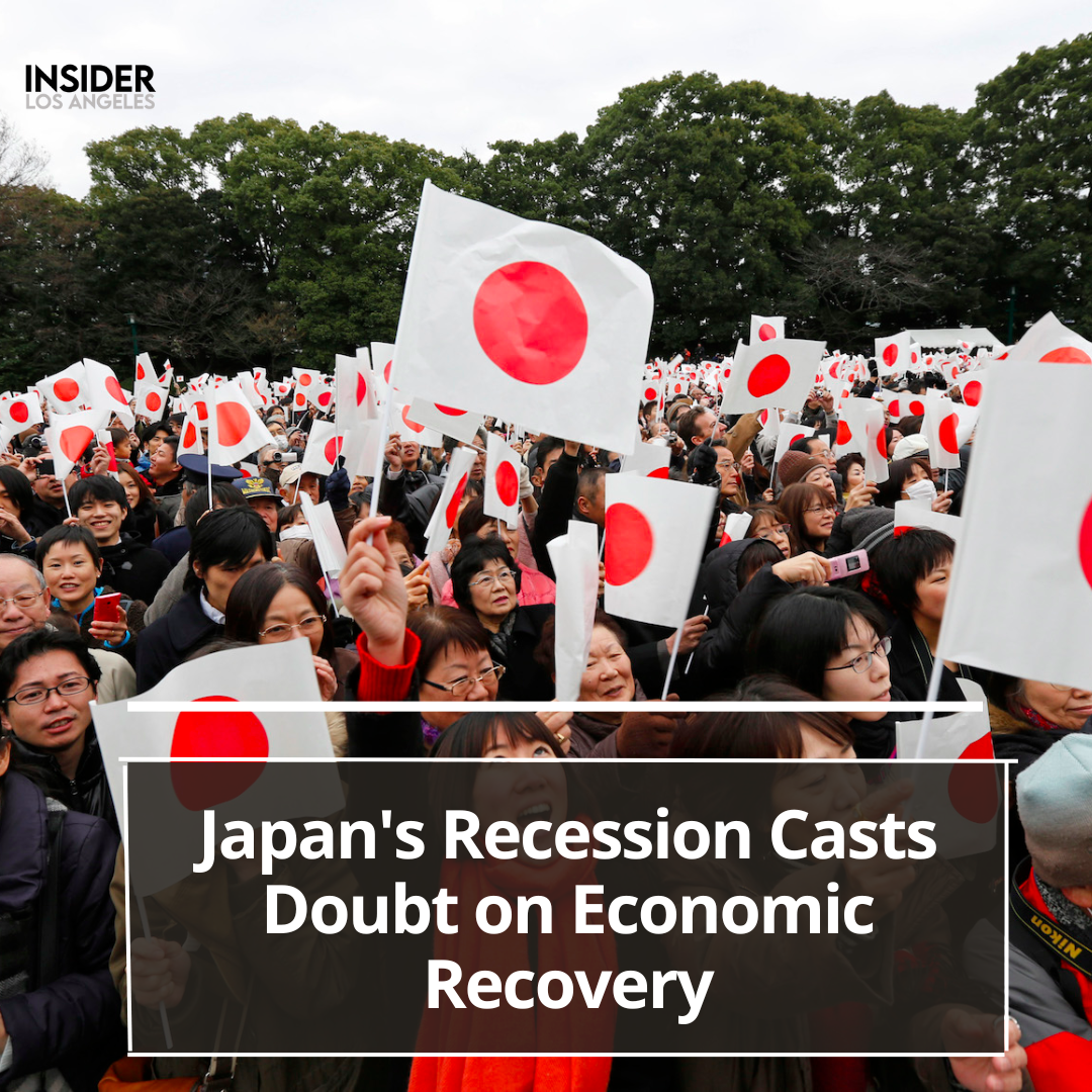 Japan has unexpectedly entered a recession, losing its place as the world's third-largest economy to Germany.