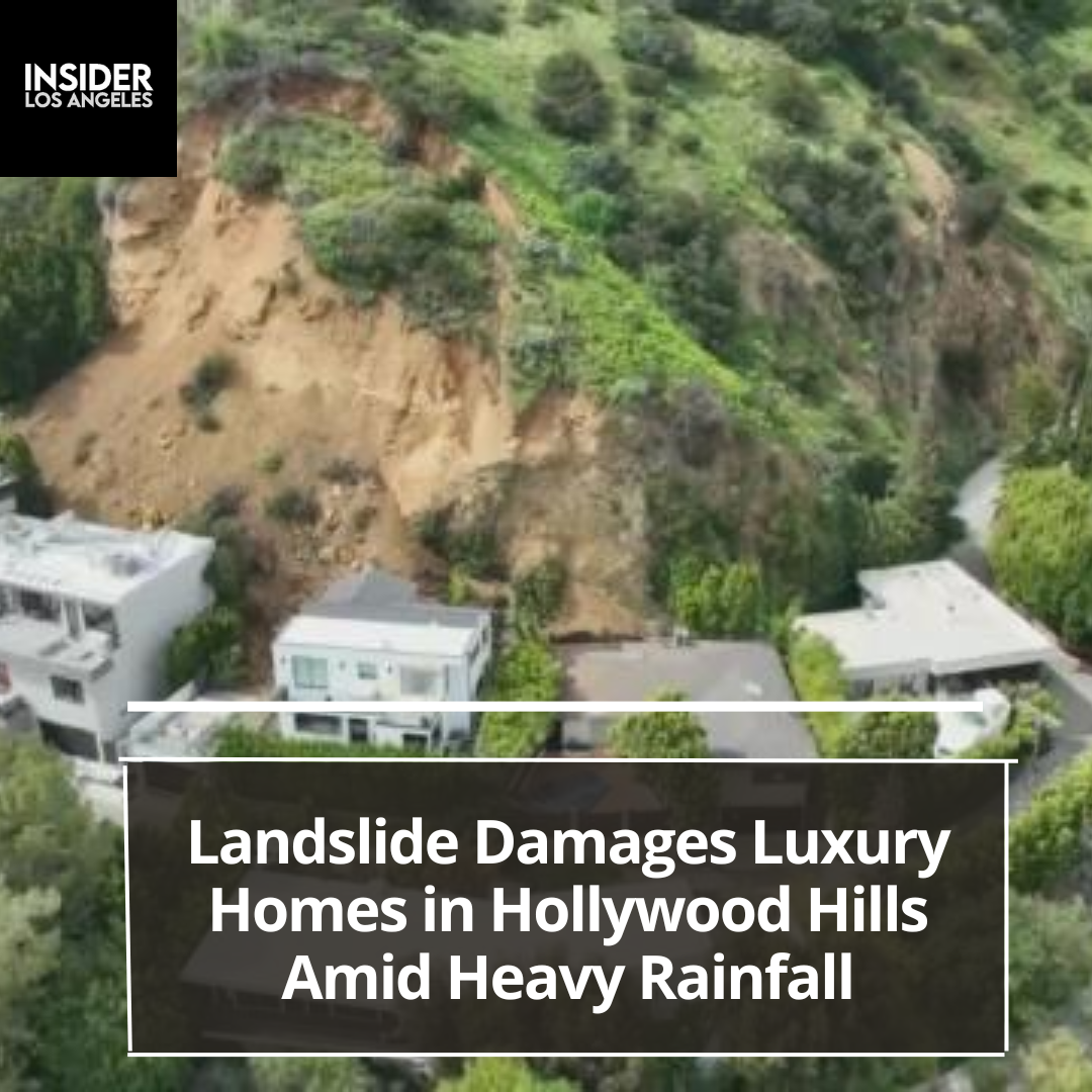 A landslip has caused substantial damage to affluent mansions in Los Angeles' Hollywood Hills neighbourhood.