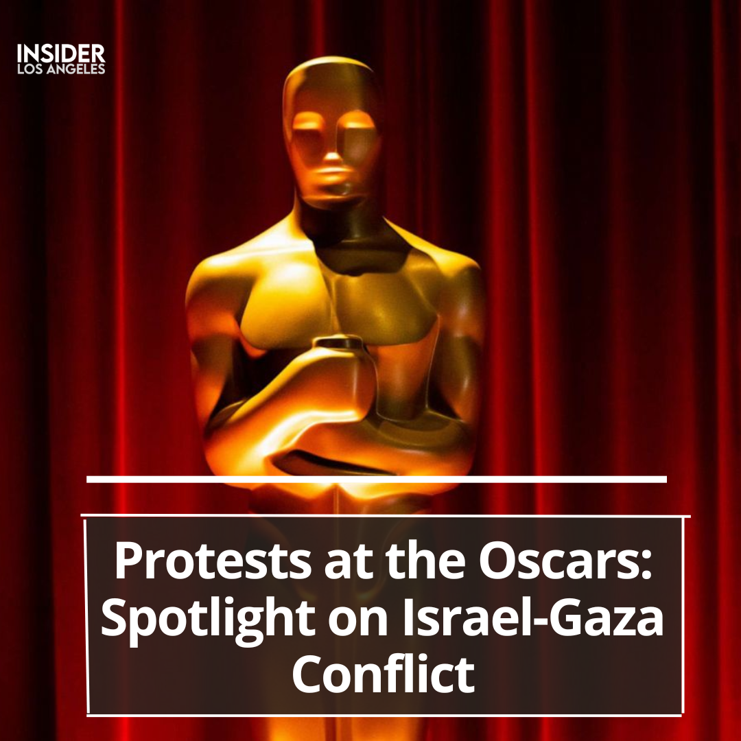 Protests against Israel's attack in Gaza impede traffic around the Academy Awards, causing delays for celebrities on the red carpet.