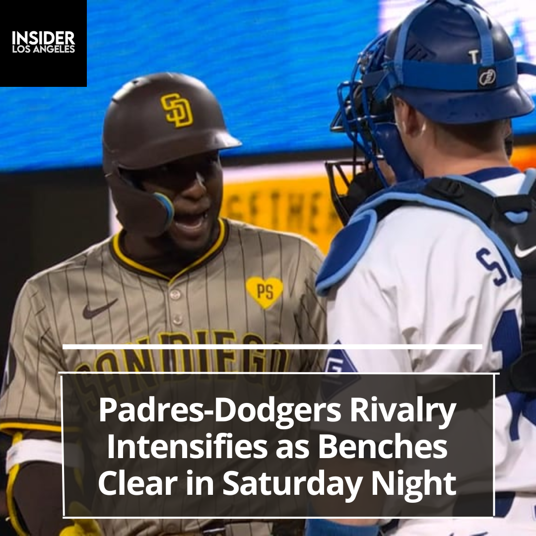 The San Diego Padres and Los Angeles Dodgers clashed during Saturday night's game at Dodger Stadium.