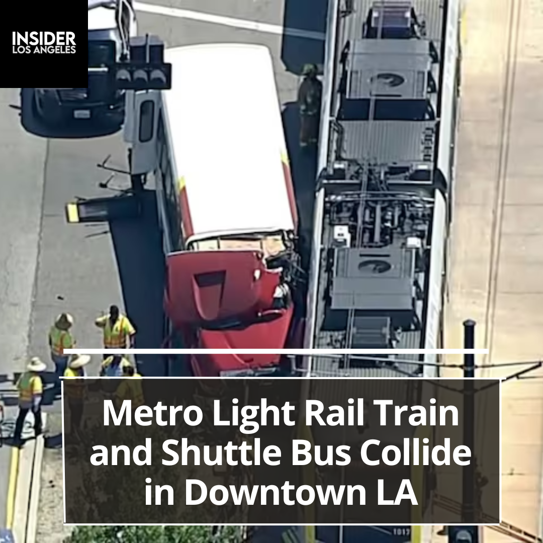 A collision between a Metro light rail train and a USC shuttle bus occurred on Exposition Boulevard in downtown LA.