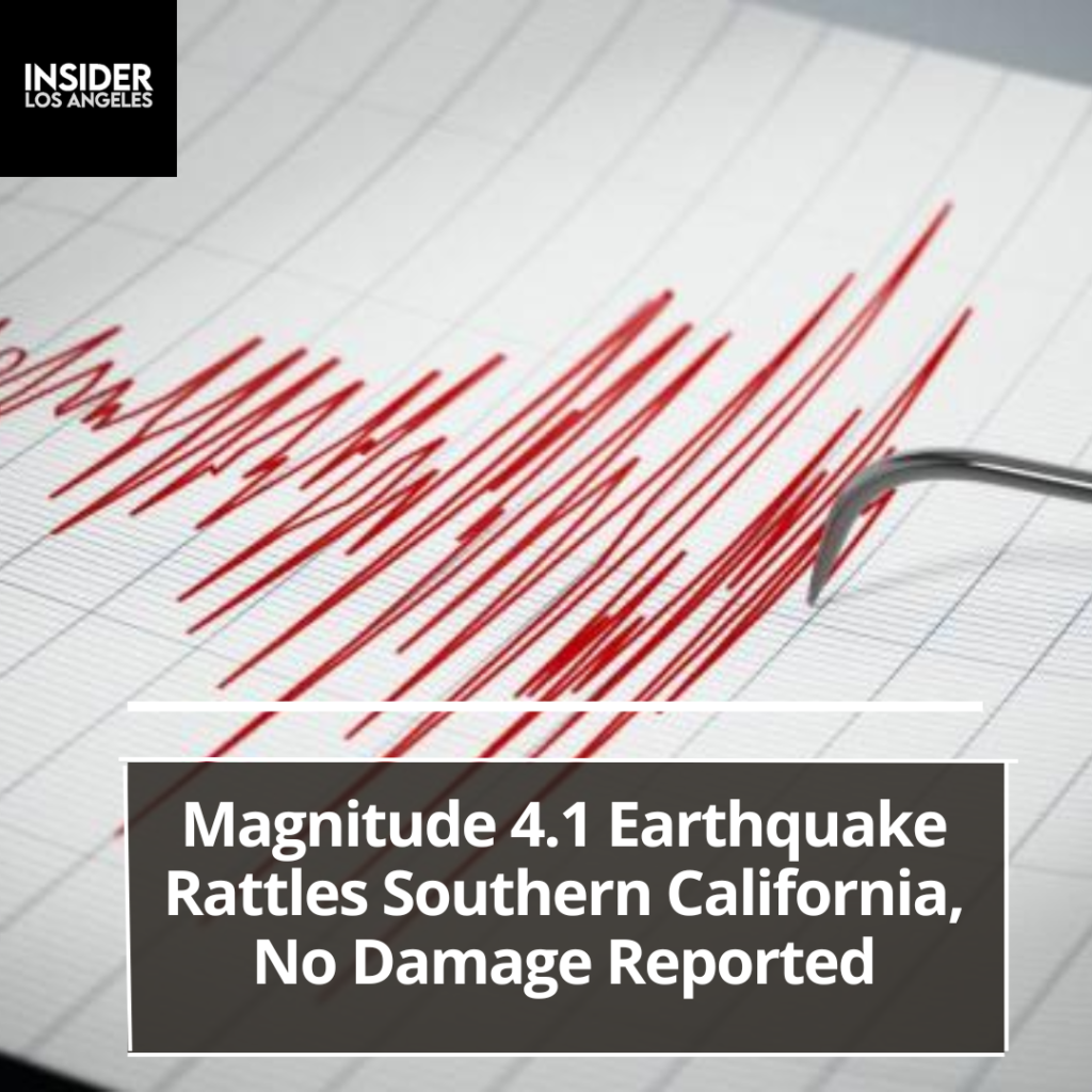 On Wednesday afternoon, a mild earthquake with a Richter magnitude of 4.1 rocked a large area of Southern California.